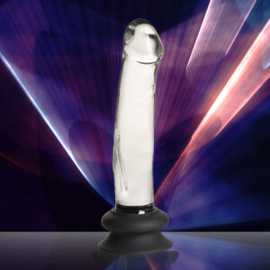 Glass Dildo With Silicone Base - 7.6 Inch